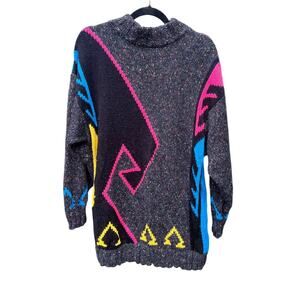 Vintage 1980s Limited Express Sweater Dress Size S 80s Extra Retro